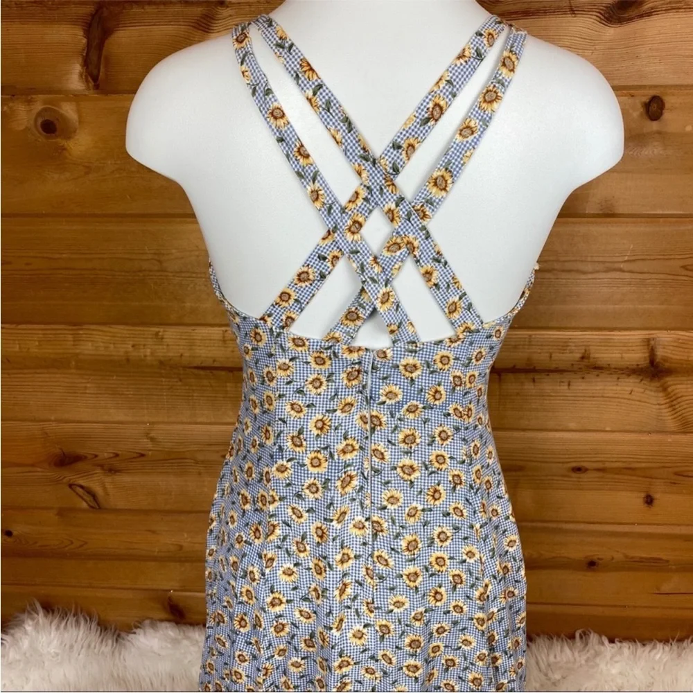 Vintage 90’s sunflower gingham midi dress! - Picture 4 of 9